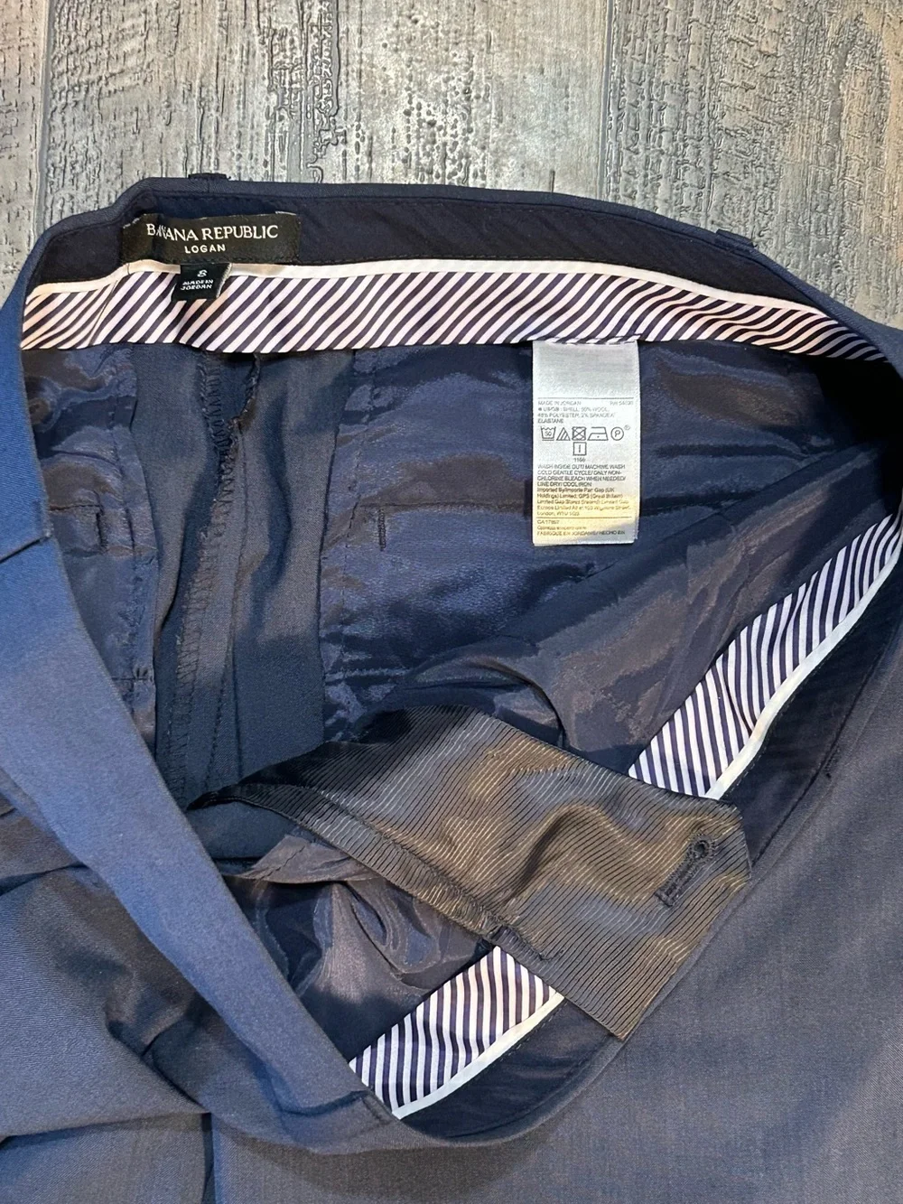Banana Republic Women's Navy Blue Wool Dress Pants Straight Pockets